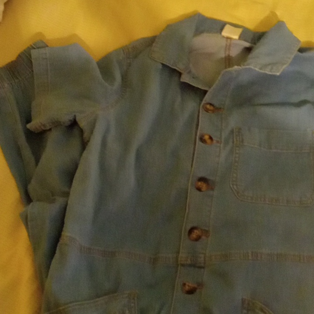 Jean knee high romper